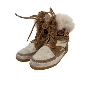 Tecnica Womens Fur-Lined Boots Brown Suede & Leather Size 6.5
